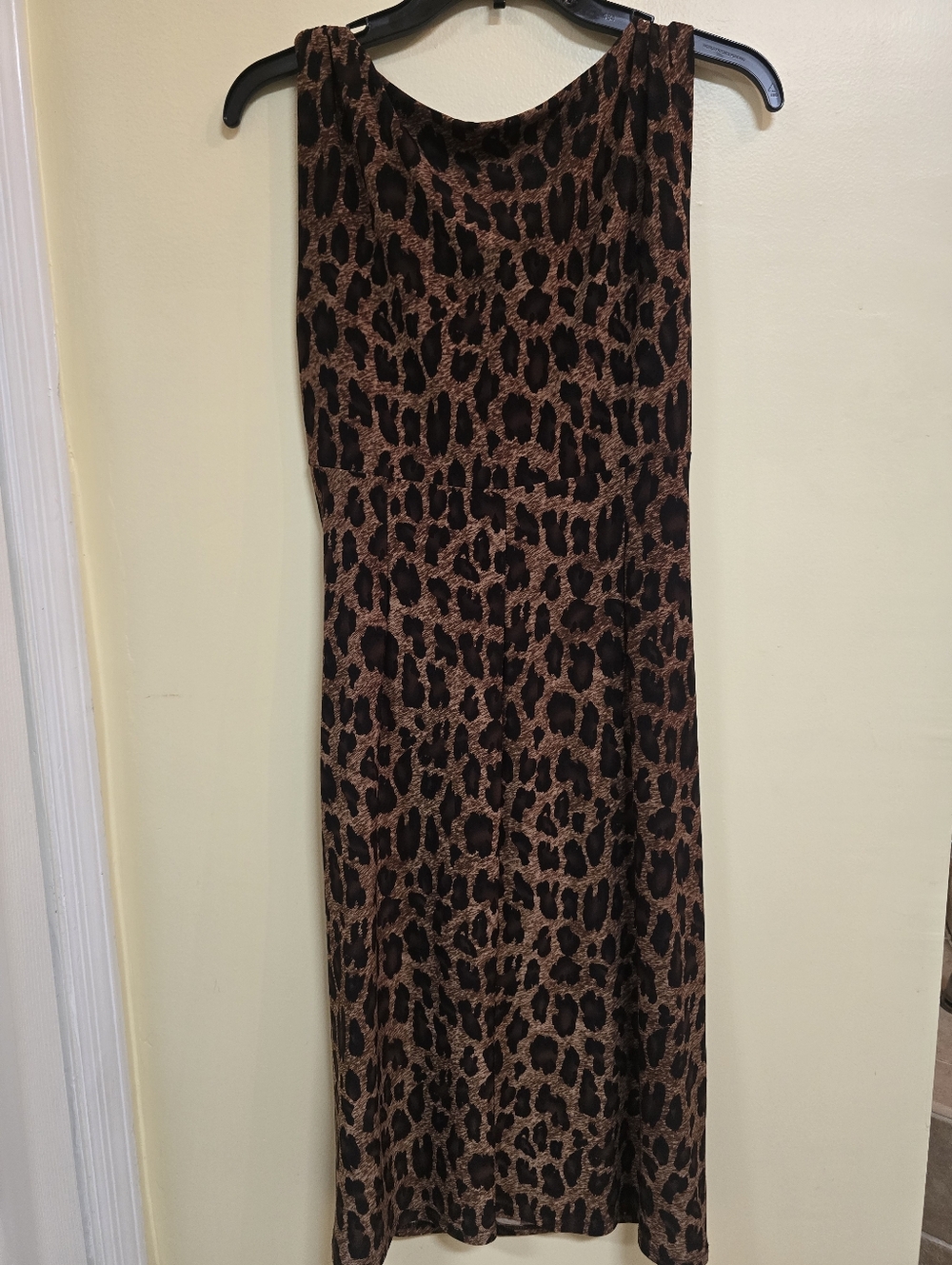 Ralph Lauren Womens Leopard Print Sleeveless Ruched Sheath Jersey Career Dress 6 - Picture 5 of 6